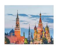 The Kremlin and Saint Basil’s Cathedral on Red Square, Moscow, Russia，Diamond Art Kits for Adults and Kids, Full Drill Round Rhinestone Paint with Diamonds（30 x 40 cm/11.81 x 15.74 inches）-X69