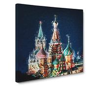 The Kremlin in Moscow Russia Canvas Print | Gallery Wrapped 30mm Frame Wall Art | 14x14 inches | Ready to Hang | Modern Picture | Living Room Bedroom Lounge Office