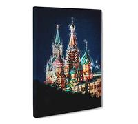 The Kremlin In Moscow Russia Canvas Print | Gallery Wrapped 30mm Frame Wall Art | 24x16 inches | Ready to Hang | Modern Picture | Living Room Bedroom Lounge Office