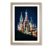 The Kremlin in Moscow Russia Framed Print | A2 Oak Framed Wall Art | Ready to Hang | Modern Nature Picture | Living Room Bedroom Lounge Office