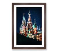 The Kremlin in Moscow Russia Framed Print | A2 Walnut Framed Wall Art | Ready to Hang | Modern Nature Picture | Living Room Bedroom Lounge Office