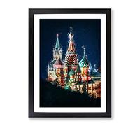 The Kremlin In Moscow Russia Modern Framed Print | A4 Black Framed Wall Art | Ready to Hang | Modern Nature Picture | Living Room Bedroom Lounge Office