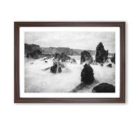 The Kula Hawaii Coastline Painting Framed Print | A2 Walnut Framed Wall Art | Ready to Hang | Modern Historical Picture | Living Room Bedroom Lounge Office