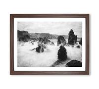 The Kula Hawaii Coastline Painting Modern Art Framed Print | A3 Walnut Framed Wall Art | Ready to Hang | Modern Historical Picture | Living Room Bedroom Lounge Office