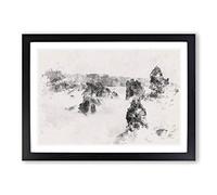 The Kula Hawaii Coastline Watercolour Framed Print | A2 Black Framed Wall Art | Ready to Hang | Modern Historical Picture | Living Room Bedroom Lounge Office