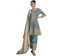 The kurti bazaar Indian Beautiful Outfits Pakistani Designer Ready to Wear Salwar Kameez Plazo Suits, Grey, 56
