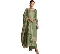 The kurti bazaar Indian Pakistani Special Occasion Women's Wear Shalwar Kameez Palazzo Dupatta Suits, Green, One size