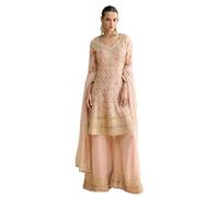 The kurti bazaar Pakistani Ethnic Designer Reception Ceremony Ready To Wear Salwar Kameez Plazo Suits, Pink, 42