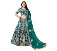 The kurti bazaar Pakistani Indian Stitched Wedding Wear Blouse Ready to Wear Lehengha Choli Outfits, Teal Green, 6 US Small ( Chest-38 Waist-34)