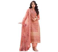 The kurti bazaar Pakistani Wedding Outfits Indian Dresses Ready to Wear Shalwar Kameez Pant Suits, Peach, 34