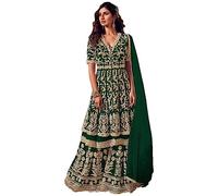 The kurti bazaar Special Occasion Wear Salwar Kameez Suits Embroidery Work Heavy Sharara Palazzo Dress, Green, 50