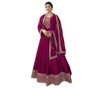 The kurti bazaar Wedding Wear Pakistani Salwar Kameez Dress Sewn Indian Style Anarkali Gown Suits, Magenta Pink, 54