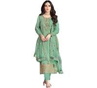 The kurti bazaar Women's Wear Ready To Wear Designer Salwar Kameez Suits Indian Pakistani Beautiful Plazzo Pant Dress, Pistachio Green, 44