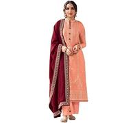 The kurti bazaar Women's Wear Ready To Wear Designer Salwar Kameez Suits Indian Pakistani Beautiful Plazzo Pant Dress, Peach, 50