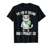 The Lab is Calling and I Meowst Go Cat Laboratory Chemistry T-Shirt
