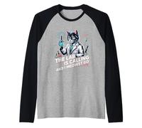The Lab is Calling and I Meowst Go Science Cat Nerd - Raglan Baseball Tee