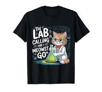 The Lab is Calling and I Meowst Go Science Cat Nerd |- Value Graphic T-Shirt, Men, Black, M