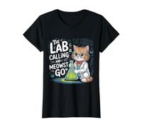 The Lab is Calling and I Meowst Go Science Cat Nerd |- Value Graphic T-Shirt, Women, Black, M