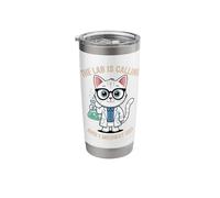 The Lab is Calling Funny Cat Scientist Mom Beaker Test Tube Stainless Steel Insulated Tumbler
