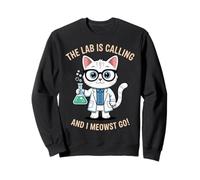 The Lab Is Calling Funny Cat Scientist Mom beaker test tube Sweatshirt