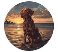 The Labrador Retriever 1000 Piece Round Jigsaw Puzzle for Adults And Kids Geometric Smooth Edging Difficult Near Impossible Style