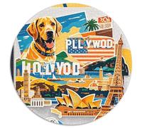 The Labrador Retriever 1000 Pieces Round Jigsaw Puzzles Creative Dog Unique Challenge Games for Adults And Kids 1000pcs (67.5x67.5cm)