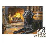 The Labrador Retriever Jigsaw Puzzles 1000 Piece Challenge Game for Adults Fireplace Impossible Jigsaw Puzzles 1000 Pieces Puzzle Educational Games Puzzle Gifts 1000pcs (75x50cm)