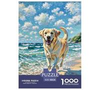 The Labrador Retriever Jigsaw Puzzles Puzzles for Adults Kids. 1000 Pieces Petdog Whimsical Challenge Toy Educational Game Home Decoration for Adults& Kids Age 14 Years Up 38x26cm/1000pcs