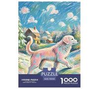 The Labrador Retriever Jigsaw Puzzles Puzzles for Adults Kids. 1000 Pieces Petdog Whimsical Challenge Toy Educational Game Home Decoration for Educational Games Gifts 70x50cm/1000pcs