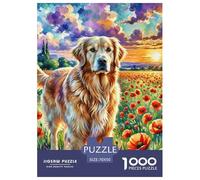 The Labrador Retriever Jigsaw Puzzles Puzzles for Adults Kids. 1000 Pieces Petdog Whimsical Challenge Toy Educational Game Home Decoration for Educational Games Gifts 70x50cm/1000pcs