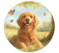 The Labrador Retriever Puzzle 1000Pc Jigsaw Circular Jigsaws Adults Kids Puzzles Suitable for Home Decor Challenging Games Creative Geometric Presents 1000pcs (67.5x67.5cm)