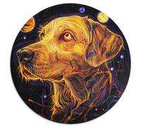 The Labrador Retriever Round Jigsaw Puzzles Puzzle for Adults Kids. 1000 Piece Great Gifts Challenge Toy Educational Games Home Decoration for Adults& Kids Age 14 Years Up 1000pcs (67.5x67.5cm)