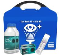 The Labsales Company - Double Emergency Eye Wash First Aid Kit Station with Two Sterile 500ml Saline Bottles, Eye Pads and 20ml Eyewash Pods, Wall Mounted Box Made from 100% Recycled Plastic