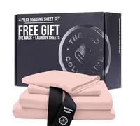 THE LAD COLLECTIVE 3.0 King Bedding Set - King Bedding Sets - 4-Piece Bedset w/Fitted Sheet, Top Sheet & 2 Standard Pillowcases [Duvet Not Included] - Bamboo-Cotton - The Yellowstone Collection Peach