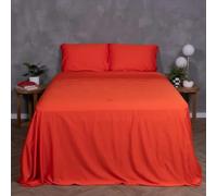 THE LAD COLLECTIVE 3.0 Queen Bedding Set - 4-Piece Bedset w/Fitted Sheet, Top Sheet & 2 Standard Pillowcases [Duvet Not Included] - Bamboo-Cotton - Red Rock Collection