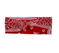 The Lady Has A Flexible Wide Wrap-style Hairband.(Red)