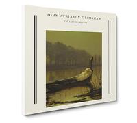 The Lady Of Shalott By John Atkinson Grimshaw Canvas Print | Gallery Wrapped 30mm Frame Wall Art | 14x14 inches | Ready to Hang | Classic People Picture | Living Room Bedroom Lounge Office