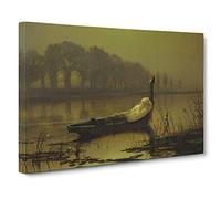 The Lady Of Shalott By John Atkinson Grimshaw Canvas Print | Gallery Wrapped 30mm Frame Wall Art | 30x20 inches | Ready to Hang | Classic People Picture | Living Room Bedroom Lounge Office