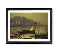 The Lady Of Shalott By John Atkinson Grimshaw Classic Painting Framed Print | A4 Black Framed Wall Art | Ready to Hang | Classic Historical Picture | Living Room Bedroom Lounge Office