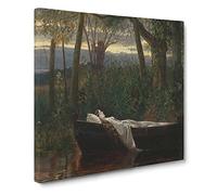 The Lady Of Shalott by Walter Crane Canvas Print | Gallery Wrapped 30mm Frame Wall Art | 14x14 inches | Ready to Hang | Classic People Picture | Living Room Bedroom Lounge Office
