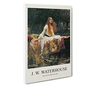 The Lady of Shalott John William Waterhouse Canvas Print | Gallery Wrapped 30mm Frame Wall Art | 30x20 inches | Ready to Hang | Contemporary People Picture | Living Room Bedroom Lounge Office