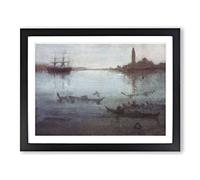 The Lagoon Venice By James Mcneill Whistler Classic Painting Framed Print | A3 Black Framed Wall Art | Ready to Hang | Classic Historical Picture | Living Room Bedroom Lounge Office