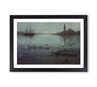 The Lagoon Venice by James McNeill Whistler Framed Print | A2 Black Framed Wall Art | Ready to Hang | Modern Nature Picture | Living Room Bedroom Lounge Office