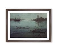 The Lagoon Venice by James McNeill Whistler Framed Print | A2 Walnut Framed Wall Art | Ready to Hang | Modern Nature Picture | Living Room Bedroom Lounge Office