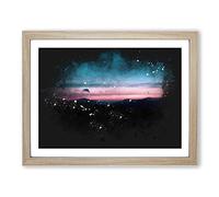 The Lake District Paint Splash Modern Art Framed Print | A4 Oak Framed Wall Art | Ready to Hang | Modern Landscape Picture | Living Room Bedroom Lounge Office