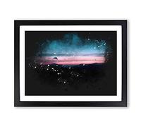 The Lake District Paint Splash Modern Art Framed Wall Art Print, Ready to Hang Picture for Living Room Bedroom Home Office Décor, Black A4 (34 x 25 cm)