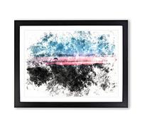The Lake District Watercolour Modern Framed Print | A3 Black Framed Wall Art | Ready to Hang | Modern Landscape Picture | Living Room Bedroom Lounge Office