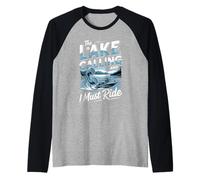 The Lake is Calling and I Must Ride Jetski Life Raglan Baseball Tee