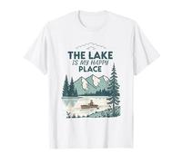 The Lake is My Happy Place Canoeing Nature Design T-Shirt