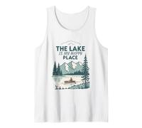 The Lake is My Happy Place Canoeing Nature Design Tank Top